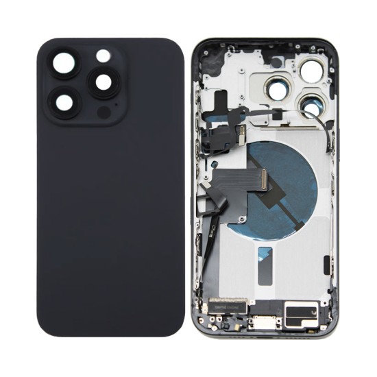 Tampa Traseira+Frame+Flex+Vibrator Apple iPhone 15 Pro Max com  Wireless Charge+Flashlight Flex Titânio Preto